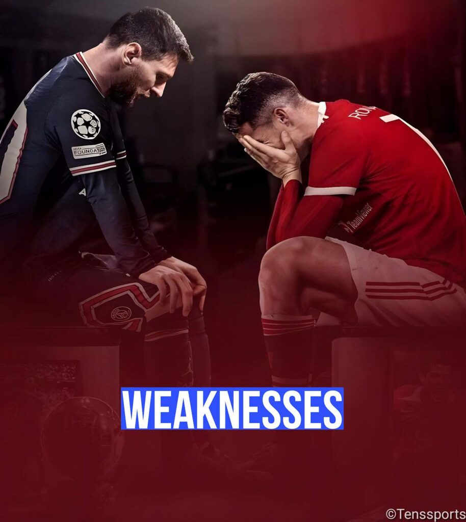 Weaknesses of Ronaldo and Messi